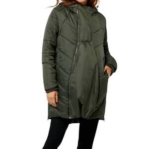 NEW MODERN ETERNITY harper 3 in 1 maternity coat cocoon mid thigh in green